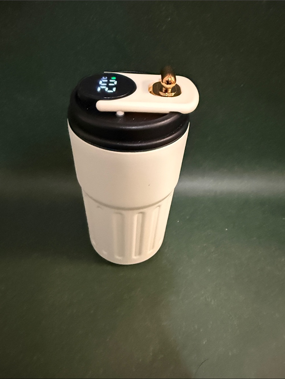 White Portable Electric Thermal Mug with LED Display